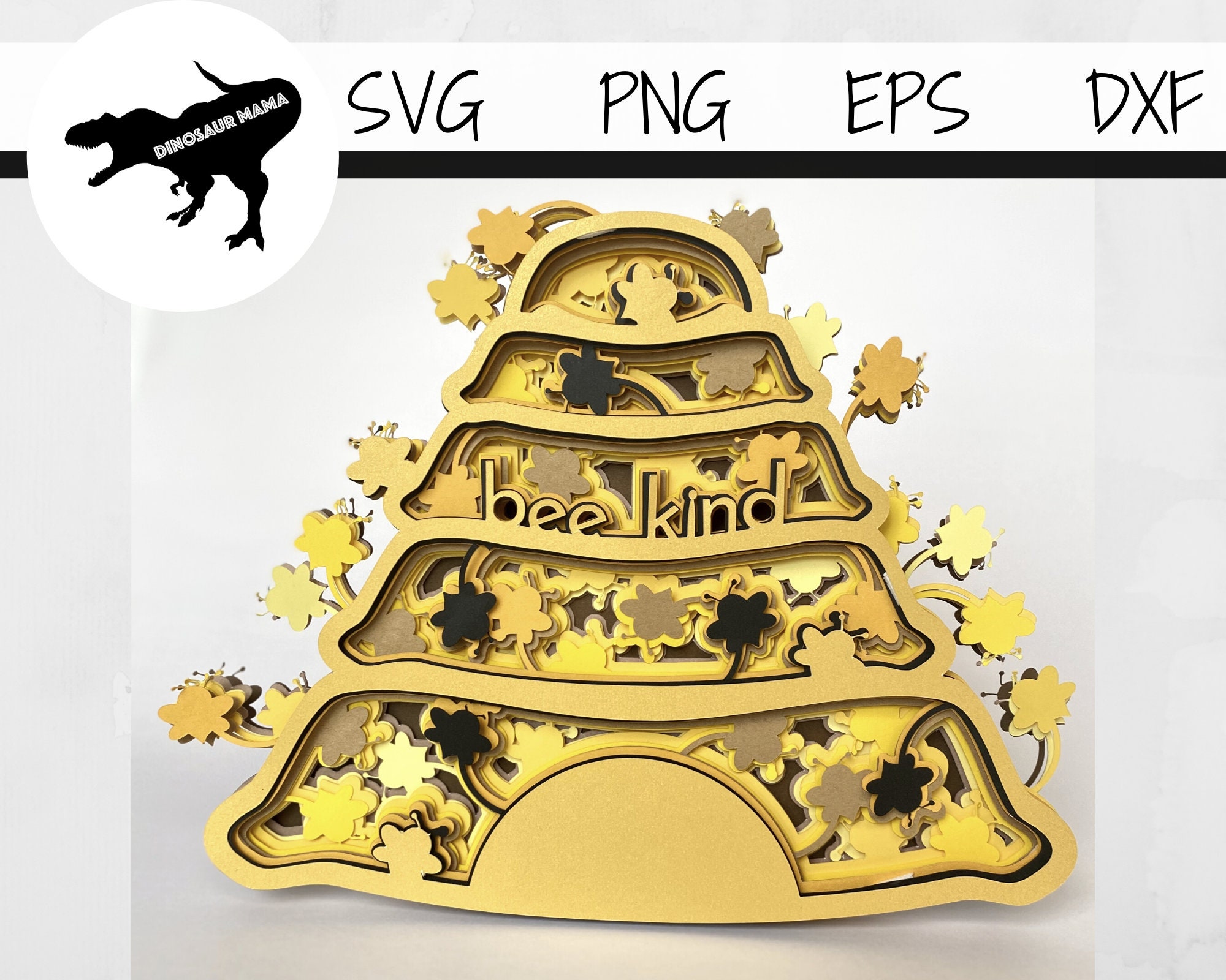 Download Bee Kind 3D Mandala SVG File Cricut e Silhouette. Progetto | Etsy