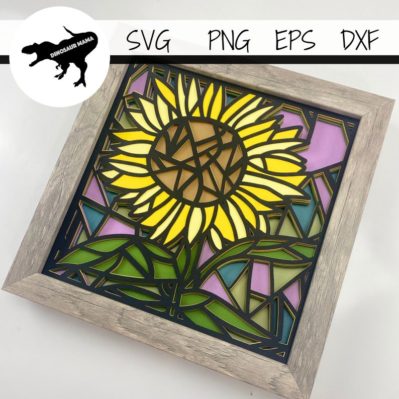 Sunflower Shadow Box SVG File for Cricut & Silhouette - Etsy