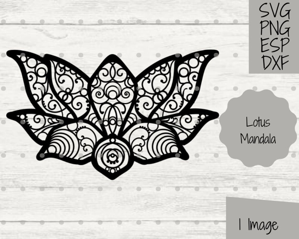 Lotus Mandala SVG File for Cricut Silhouette. Paper ...