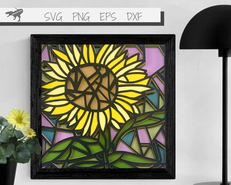 Sunflower Shadow Box SVG File for Cricut & Silhouette Etsy