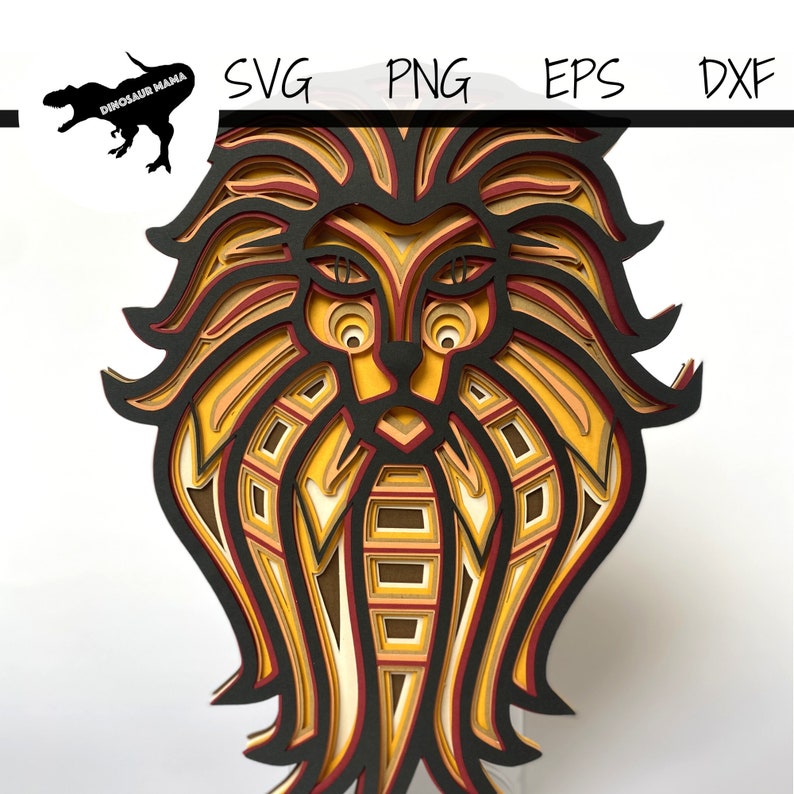 Download Layered Paper Cutting Craft Project Lion 3d Mandala Svg File Cricut Silhouette African Animal Clipart Wild Lion Head Svg Png Craft Image Clip Art Art Collectibles