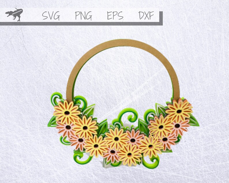 Spring Wreath 3D Mandala SVG Layered File Cricut and image 2