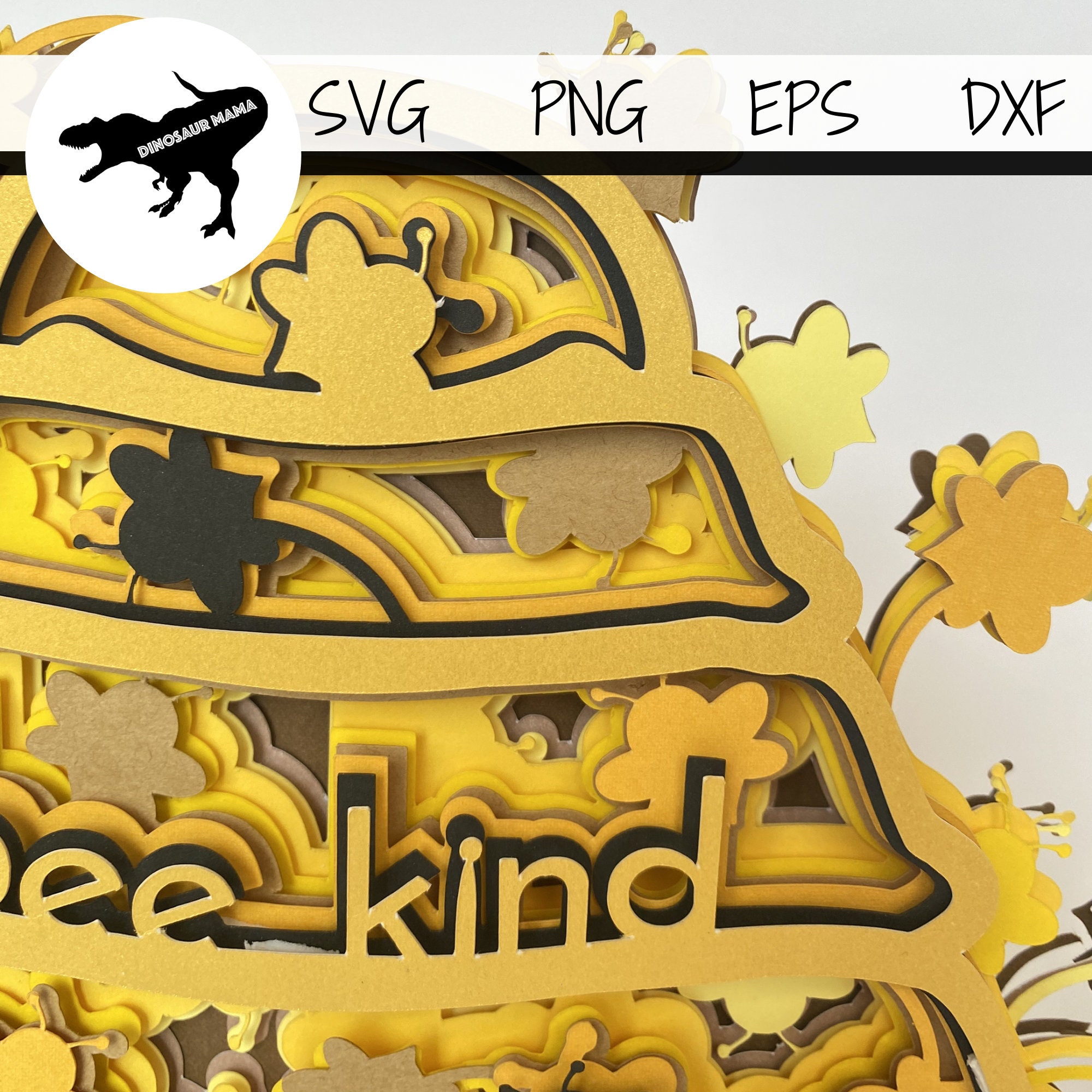 Download Bee Kind 3D Mandala SVG File Cricut e Silhouette. Progetto ...