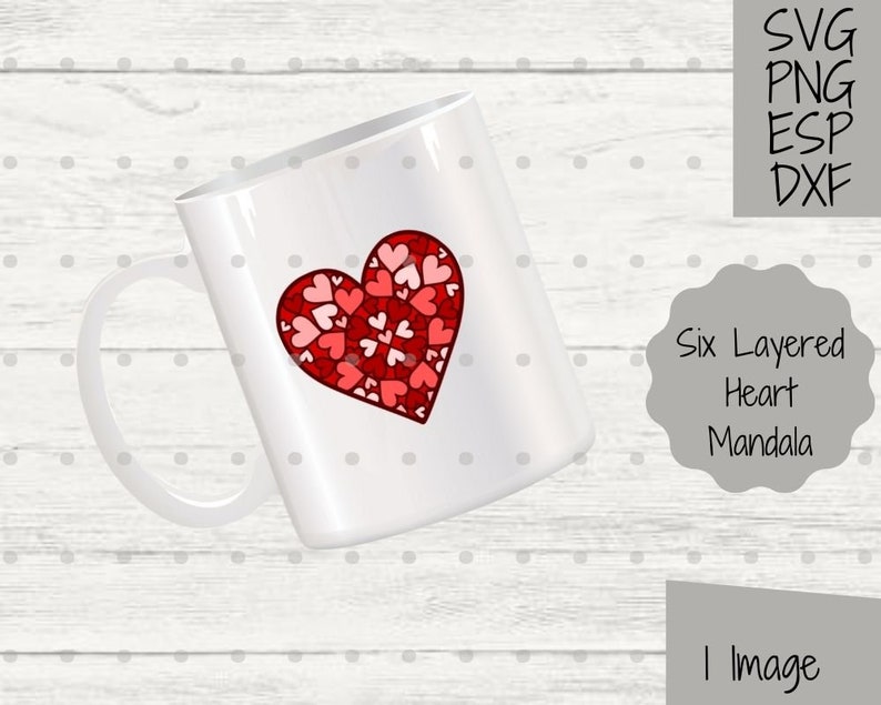 Download Art Collectibles Clip Art 3d Mandala Hearts In Heart Layered Svg File Cricut Valentine Clip Art Paper Cutting Craft Project Vday Craft Png Valentines Day Clipart