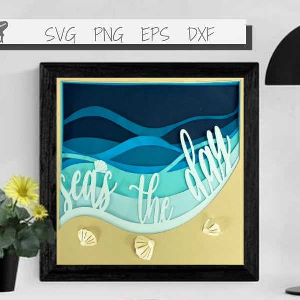 Sea's The Day Shadow Box SVG File for Cricut | Layered 3D Mandala SVG | Beach Wall Decor | Motivational Quotes Clip Art Sea's The Day Shadow Box SVG File for Cricut | Layered 3D Mandala SVG | Beach Wall Decor | Motivational Quotes Clip Art