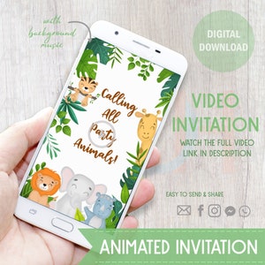 Safari Video Invitation | Safari Animated Invitation | Jungle Safari Birthday Video Invitation