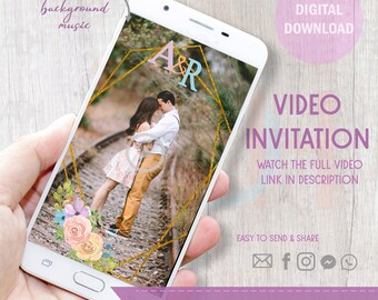 Wedding Video Invitation | Pastel Animated Invitation | Pastel Wedding Birthday Video Invitation