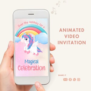 Unicorn Video Invitation | Unicorn Animated Invitation | Unicorn Magical Birthday Video Invitation