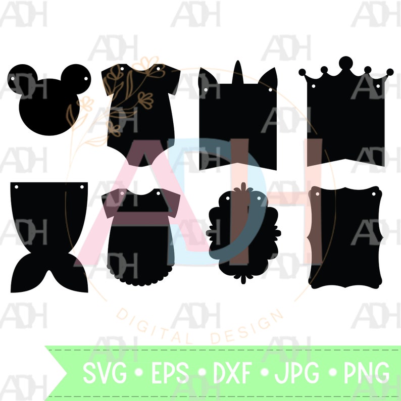 Banner Bunting SVG Birthday Banner SVG Bunting Banner SVG image 1