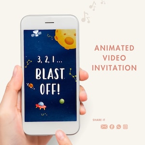 Space Video Invitation | Astronaut Animated Invitation | Space Astronaut Birthday Video Invitation