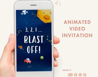 Space Video Invitation | Astronaut Animated Invitation | Space Astronaut Birthday Video Invitation