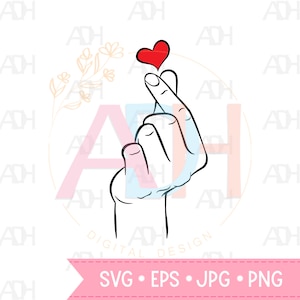 FingerHerz SVG | Finger Liebe SVG | K-Pop Finger Herz SVG