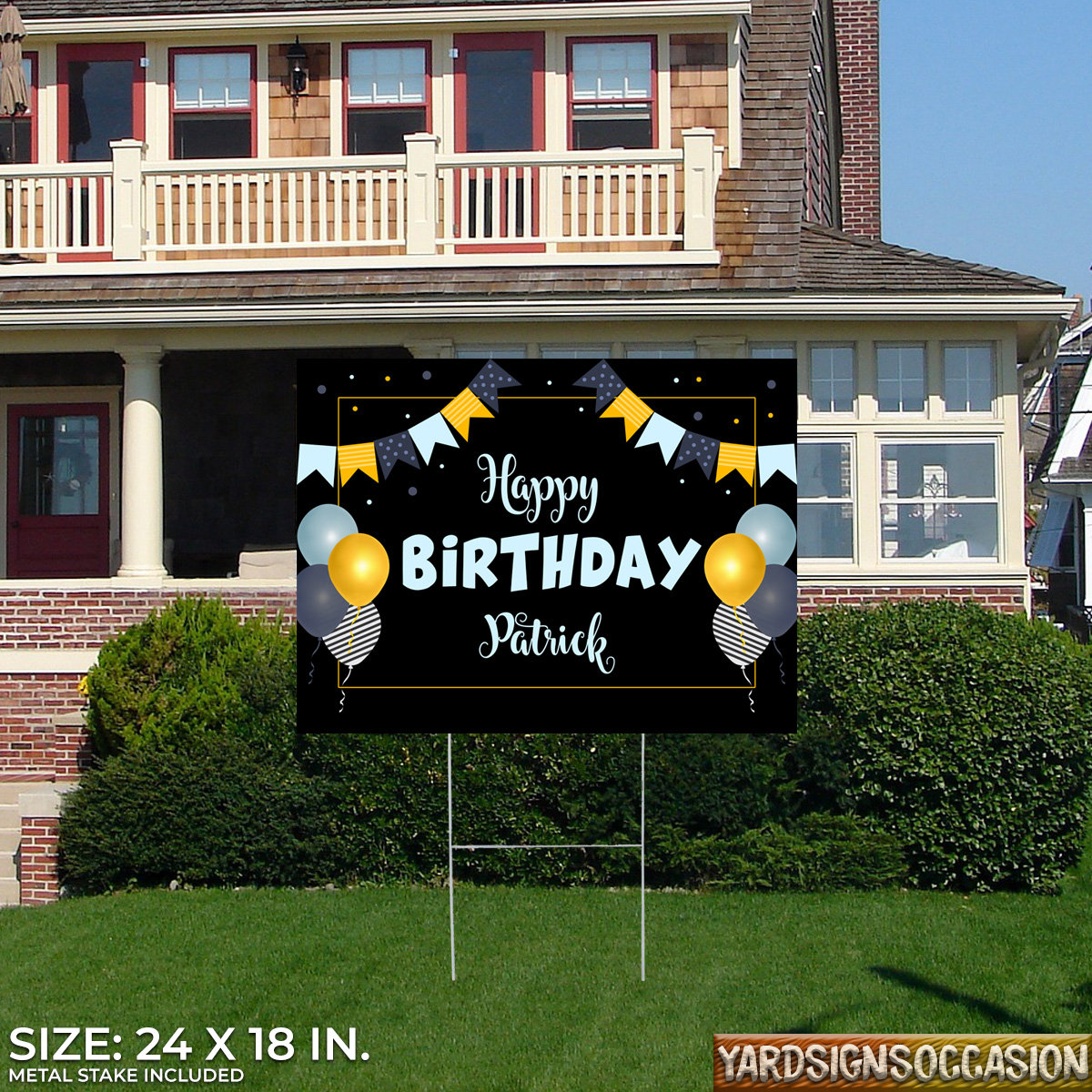 Happy Birthday Yard Sign Personalize With Stakes Birthday Yard Sign