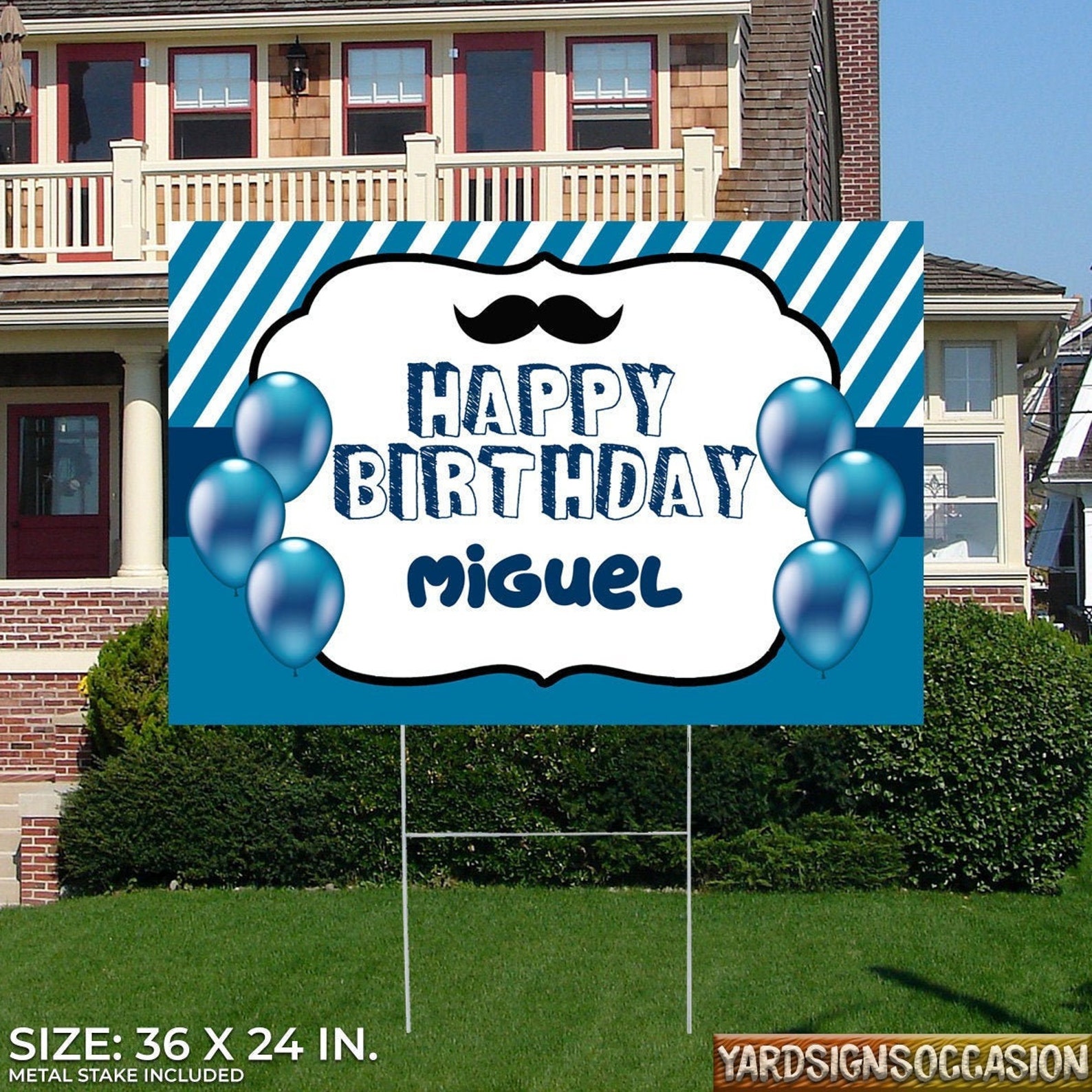 Birthday Yard Banner Personalize for Boy Birthday Yard Sign With Stakes