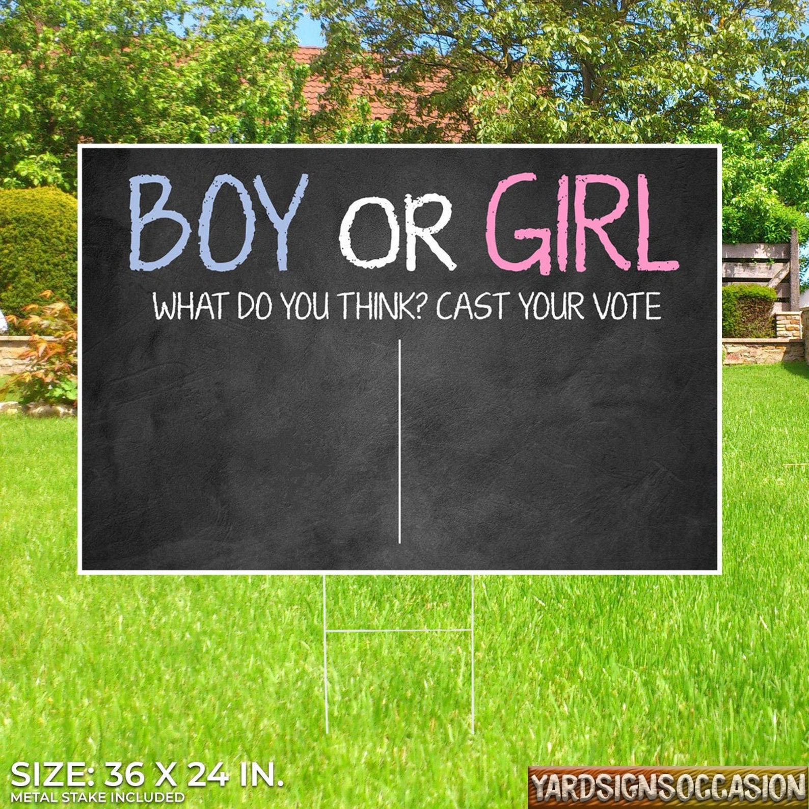 Boy or Girl Gender Reveal Yard Sign Gender Reveal Party Etsy UK