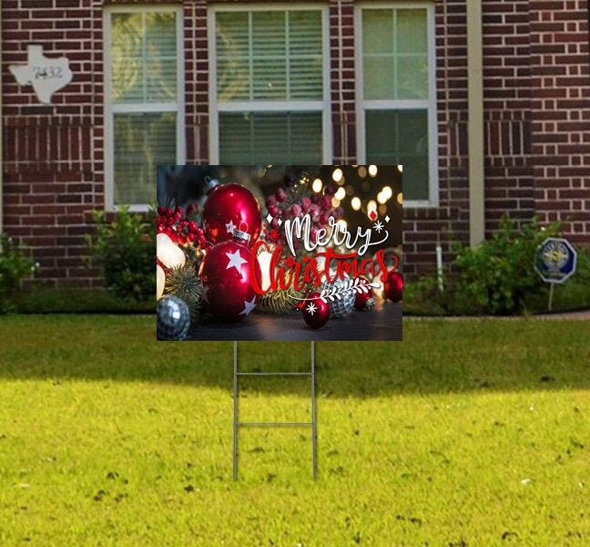 Christmas Yard Sign Merry Christmas Lawn Yard Sign Happy Etsy UK