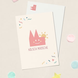 Postkarte "Kölsch Mädsche", Geburtskarte, Baby Geburt Mädchen