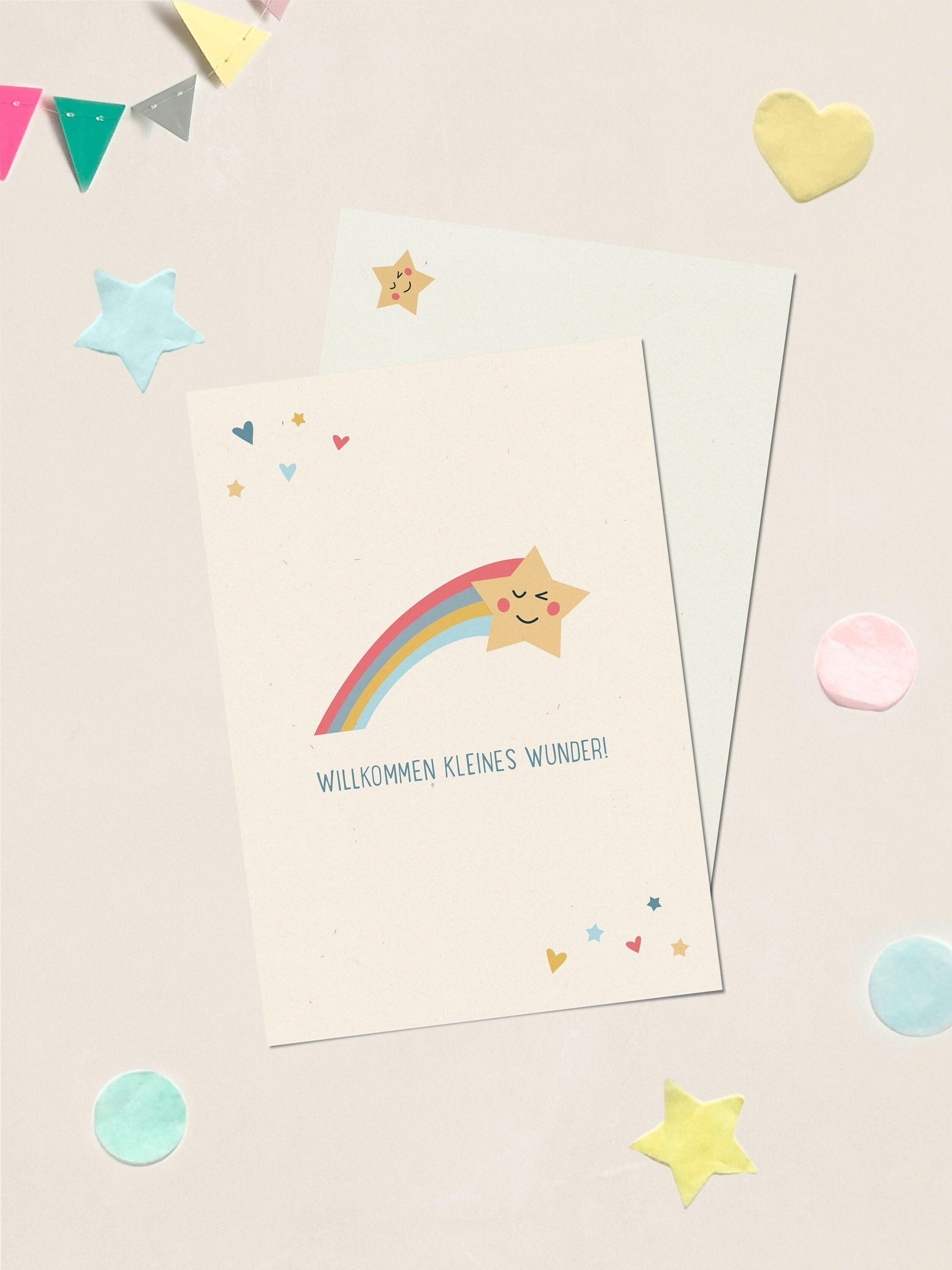 Babykarte Geburt "Sternschnuppe" – Willkommen kleines Wunder"