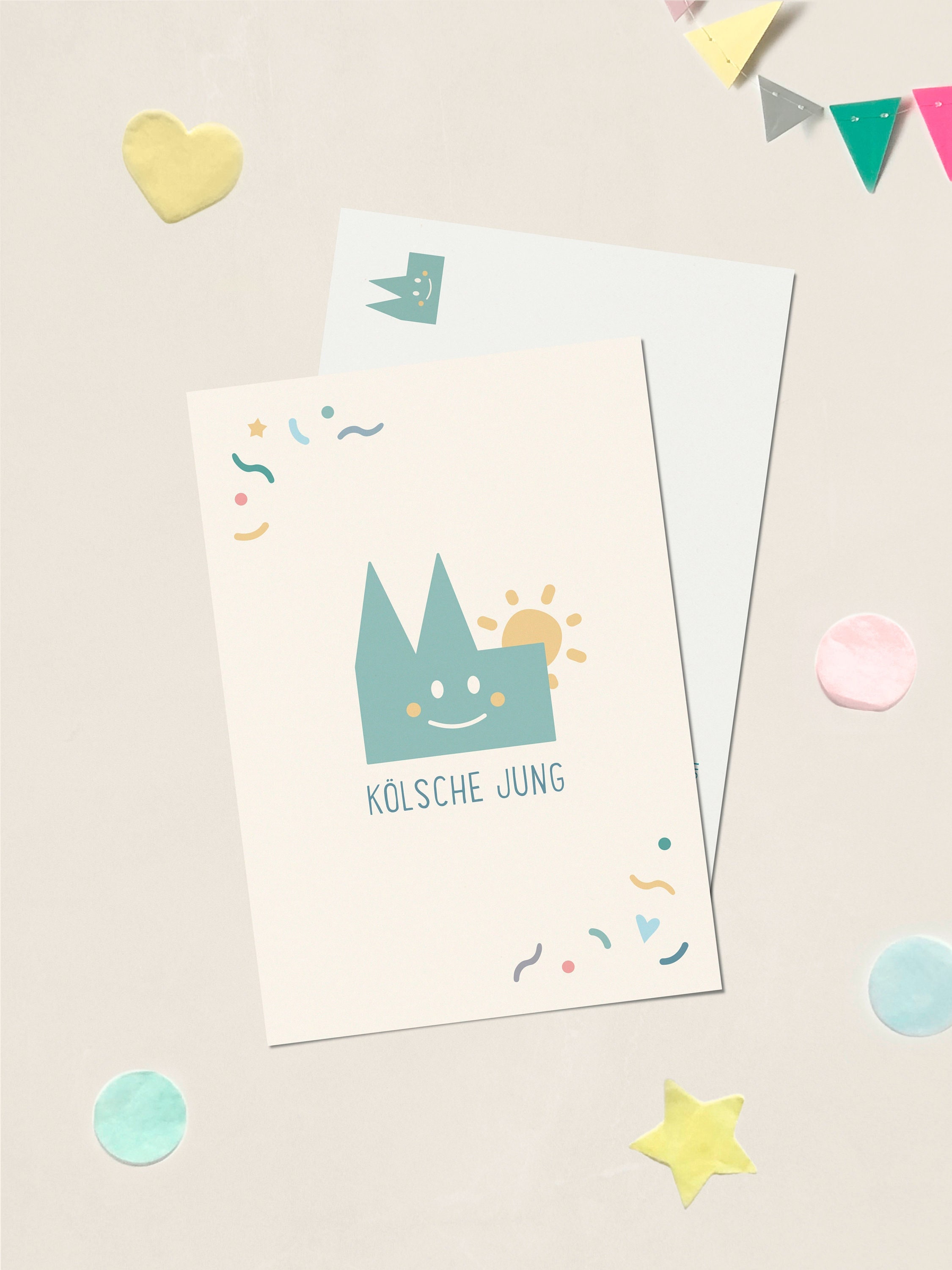 Postkarte "Kölsche Jung", Geburtskarte, Baby Geburt Junge