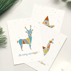 3er Postkarten Set „Weihnachten“, buntes Weihnachtskarten Set mit geometrischen Polygon Illustrationen
