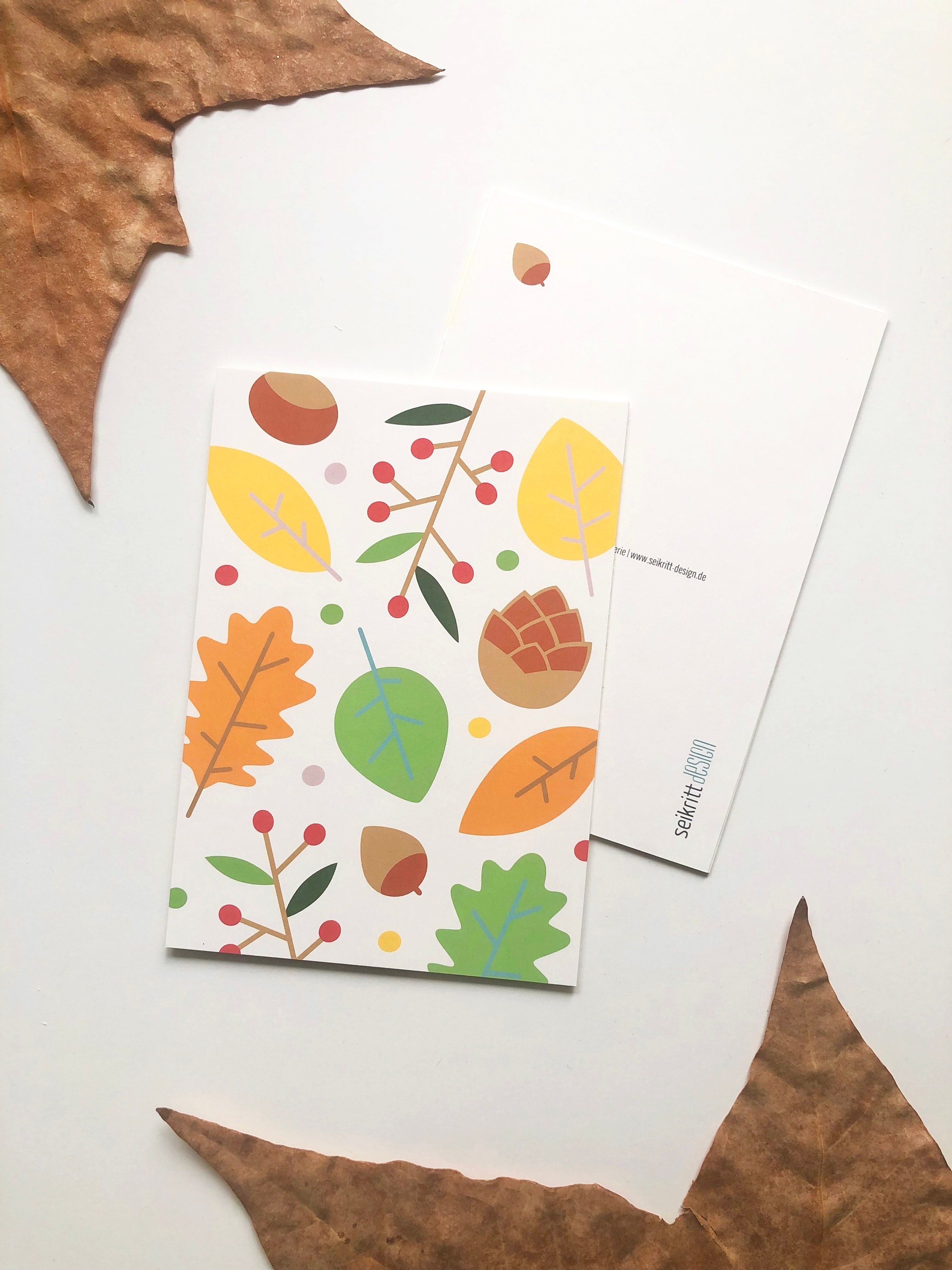 Postkarte Illustration - Herbstkonfetti