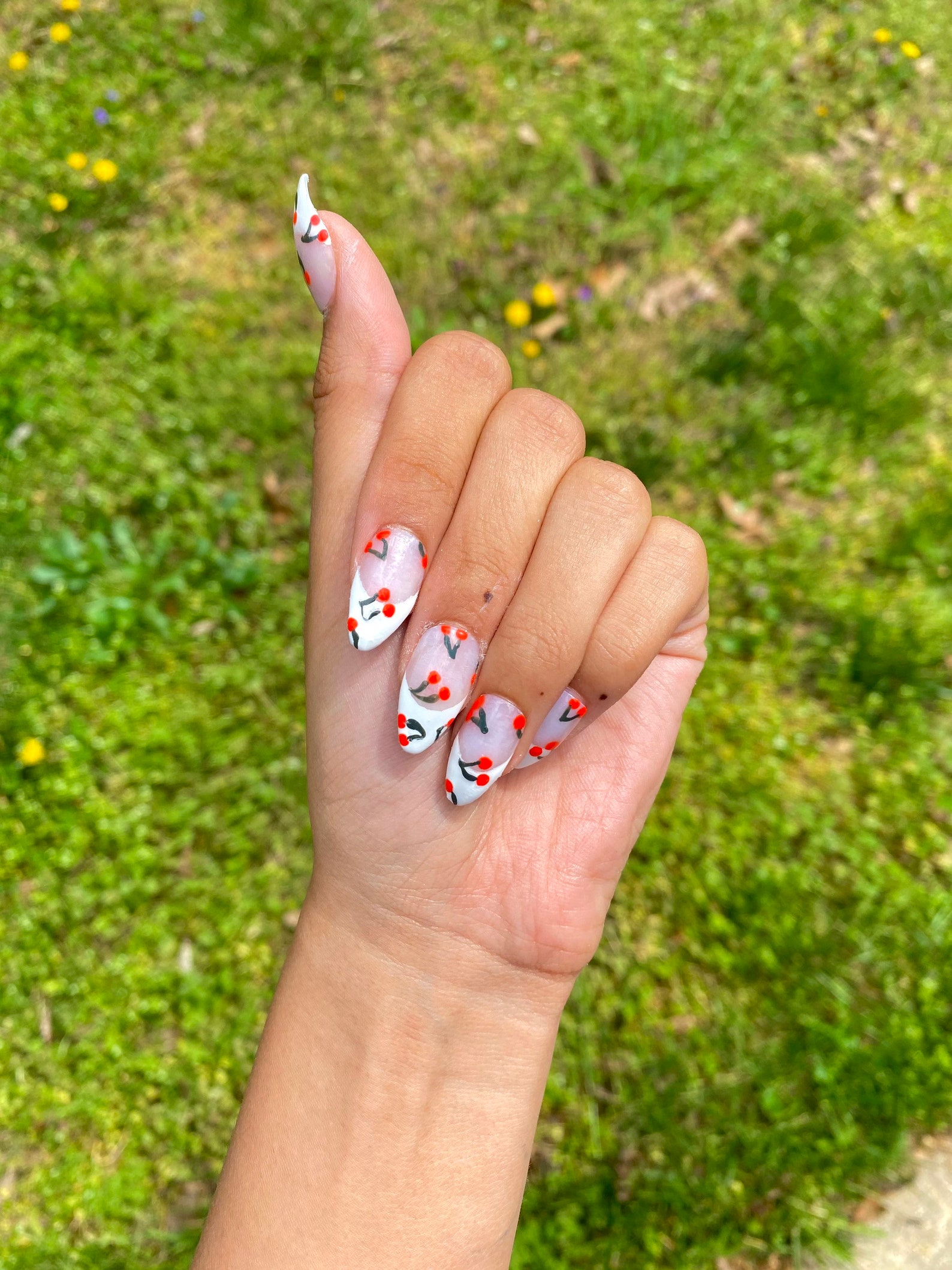 Cherry Bomb Cherry Press on Nails French Tip Nails | Etsy