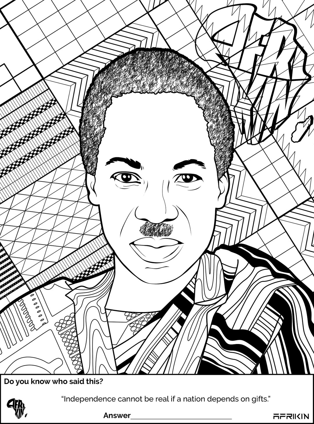 Adult Coloring Page (instant Download), Printable Black African Icons ...
