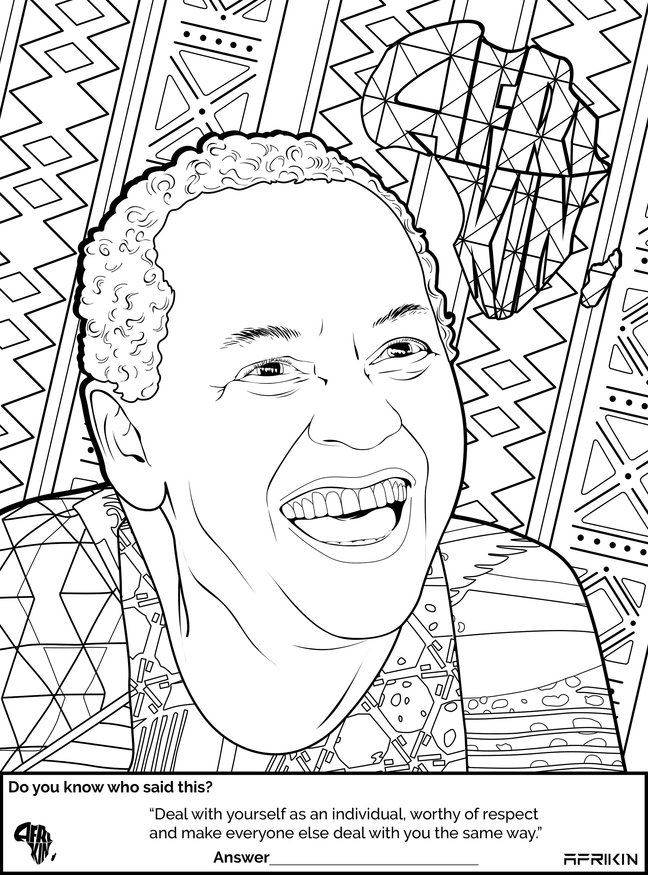 Adult Coloring Page (instant Download), Printable Black African Icons ...