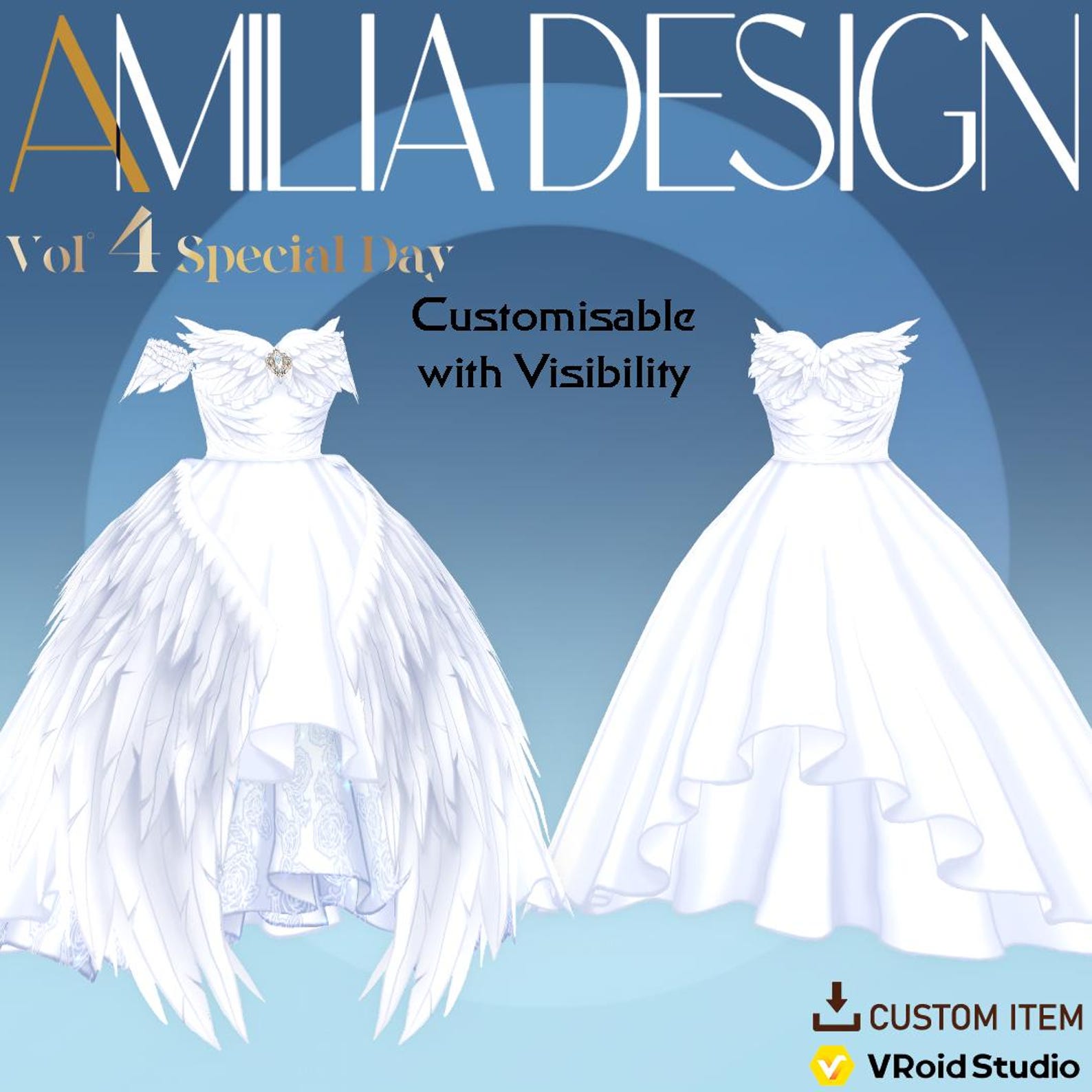 Vroid Outfit Set of WHITE SWAN Dress [vroid Stable Ver.] Custom Items ...