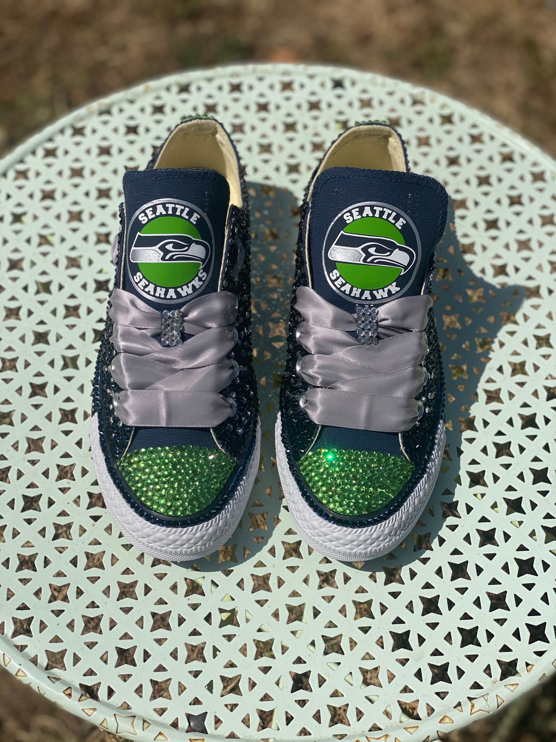 Zapatos converse de los Seattle Seahawks inspirados a