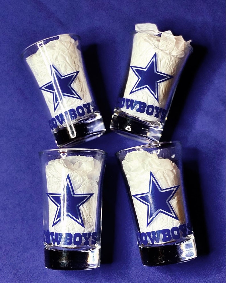 Dallas Cowboys inspired shot glasses Etsy