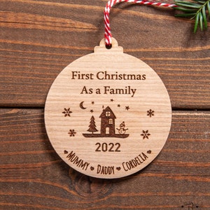 Personalised First Christmas as a Family, Personalised Xmas Tree Decoration, Family Christmas Ornament, Christmas 2025, First Family Xmas