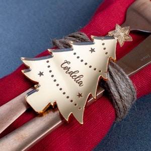 Segnaposto natalizio personalizzato, segnaposto per tavolo, decorazione natalizia, segnaposto per matrimonio invernale, addobbo natalizio 2025 GLD