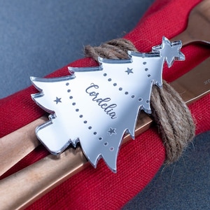 Segnaposto natalizio personalizzato, segnaposto per tavolo, decorazione natalizia, segnaposto per matrimonio invernale, addobbo natalizio 2024 SLV