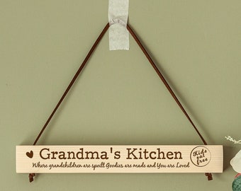 Personalised Grandma's Kitchen Sign, Nana's Kitchen, Wooden Sign, Wall Sign, Unique Gift Idea, Grandma's Kitchen