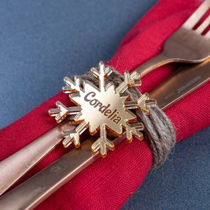 Personalised Snowflake Place Setting, Christmas Place Name, Christmas Decoration, Winter Wedding Place settings, Christmas Keepsake Gift