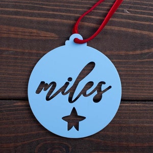 Personalised Name Christmas Bauble, Christmas Tree Ornament, Custom Name Cut out Bauble, Personalised Children&#39;s Name, Christmas Ornament