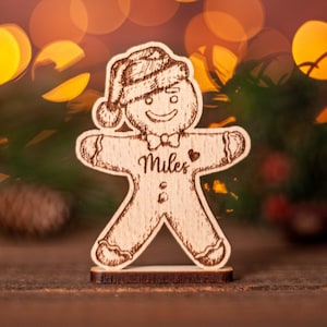 Gingerbread Man Place Name, Personalised, Christmas Place Name, Christmas Decoration, Table Decor, Christmas Ornament, Kids, Gift Tag Idea