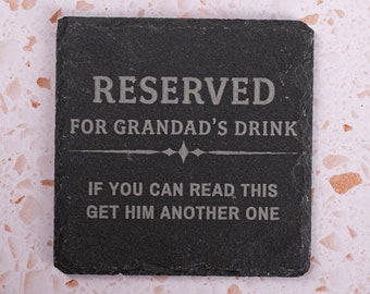 Personligt skifferunderlägg, farfars drink, graverad julklapp, fars dag-present, present till honom