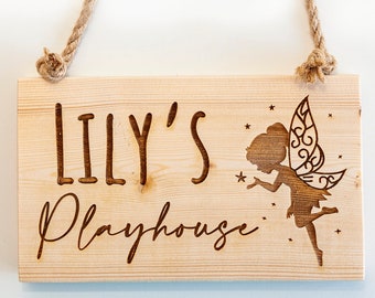Plaque de maison en bois personnalisée : décoration de chambre d'enfant gravée