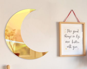 Crescent Moon Mirror: Shatterproof Acrylic Nursery Decor