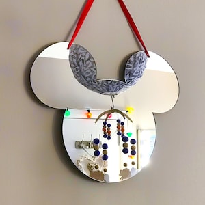 Mickey Mouse Inspired, Cute Mouse Head Acrylic Mirror, Nursery Wall Décor, Kids Room Mirror, Wall Sign, Shatterproof, Nursery Decoration