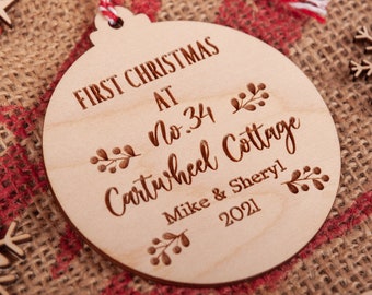 New Home Christmas Bauble, Christmas Ornament, First Christmas new home, Housewarming Gift, Christmas Decoration, New Home Gift, Wood, CX12