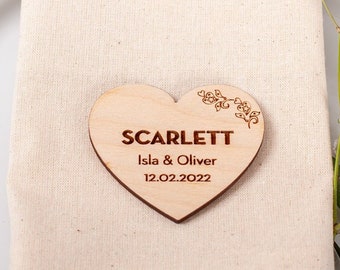 Personalised Place Names, Wood Heart Shape Wedding Place Card, Table Place Name, Guest Seating, Unique Wedding Favours, Wedding Table Decor