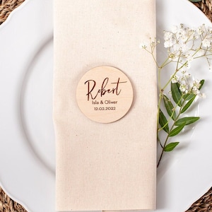 Noms de lieux personnalisés, Carte de lieu de mariage en cercle, Nom de lieu de table naturel, Sièges d’invités, Faveurs de mariage uniques, Décor de table de mariage