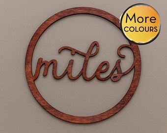 Personalised Name Hoop, Minimalist Design, Personalised Sign, Circle Name Wall Plaque, Photo Prop, Nursery Sign, House Décor, Custom Quote