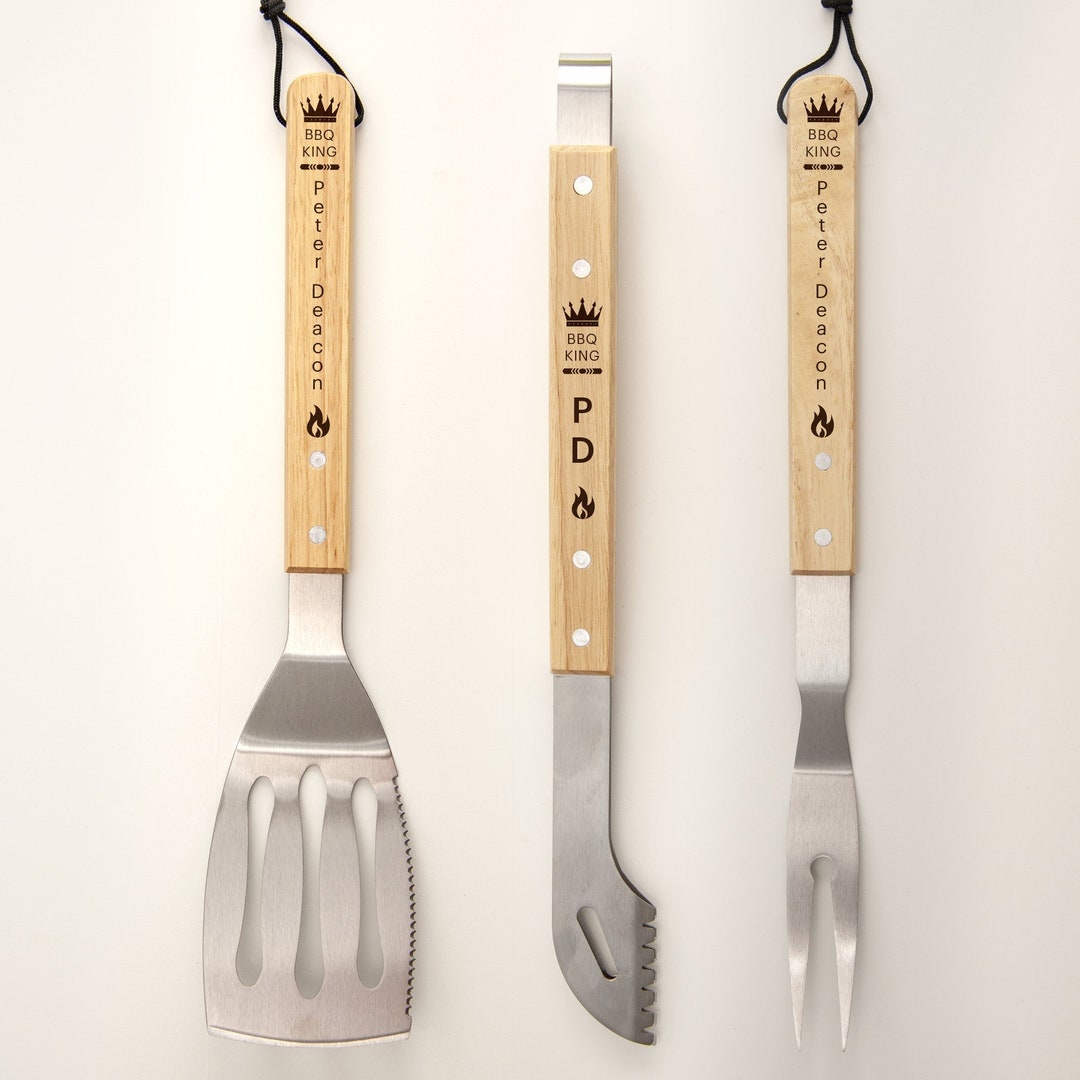 Personalised BBQ Tools Gift Set, Barbecue Tool Set, Grill Lover Gift