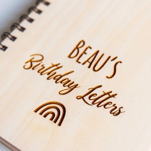 Cartas de cumpleaños para mi bebé, diario, cartas para escribirle, regalo para el Día de la Madre, cuaderno de madera personalizado, regalo para un bebé recién nacido, idea de regalo para una futura mamá