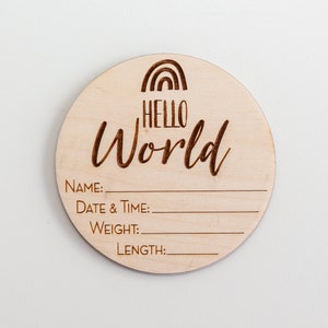 Segno di arrivo del bambino, disco personalizzato di annuncio, annuncio di nuovo bambino, annuncio di gravidanza, supporto fotografico per bambini, segno di statistiche di nascita