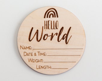 Baby Arrival Sign, Announcement Personalised Disc, New Baby Announcement, Pregnancy announcement, Children's Photo Prop, Birth Stats Sign